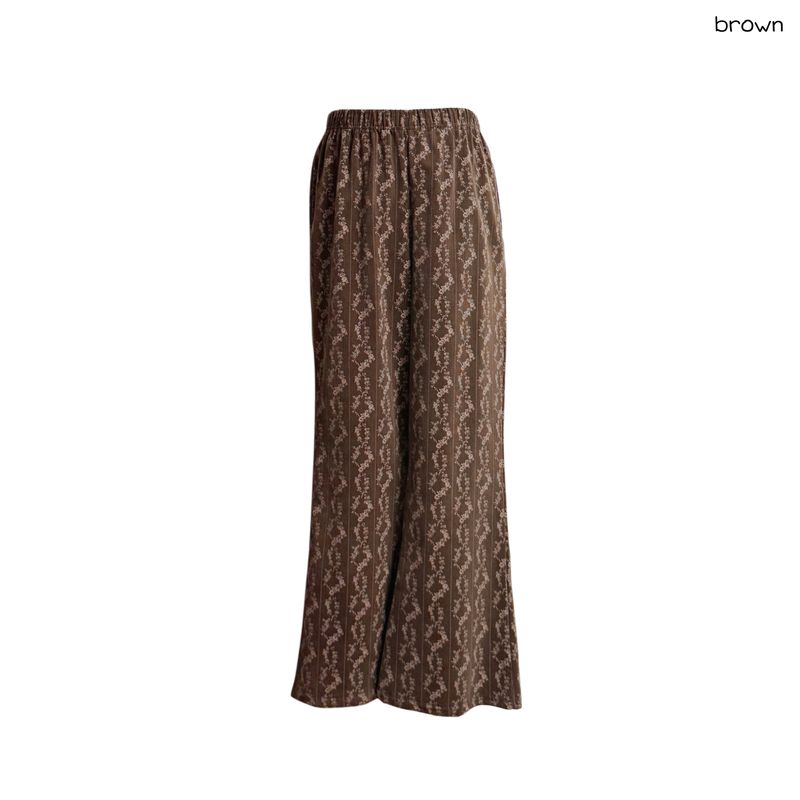 (2color) Vine Flower Corduroy Pants