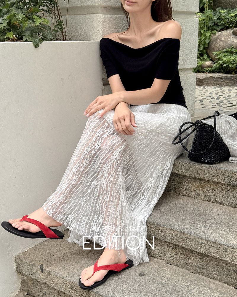 [MADE] Ellora drape shirring T‑shirt