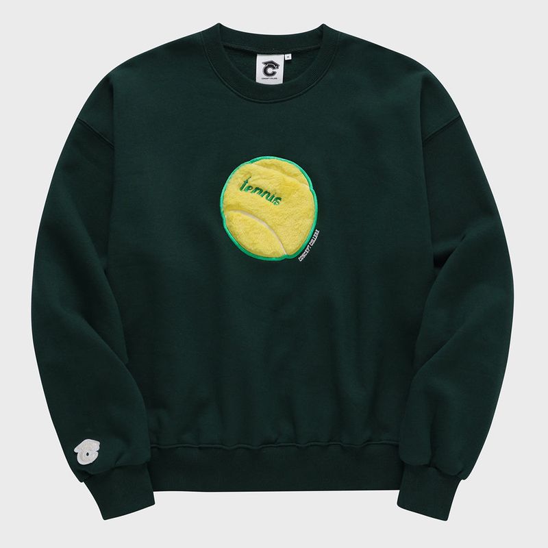 CONCEPT COLLEGE（コンセプトカレッジ）の「テニスボールスウェットシャツ・ダークグリーン［ユニセックス］/ Tennis Ball Unisex Dark Green Sweat Shirt（Tops）」