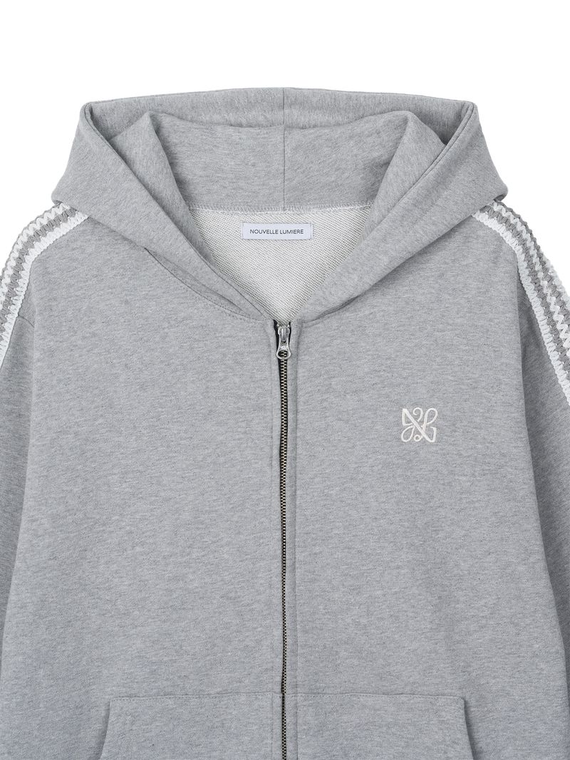 Asel Hooded zip-up Gray