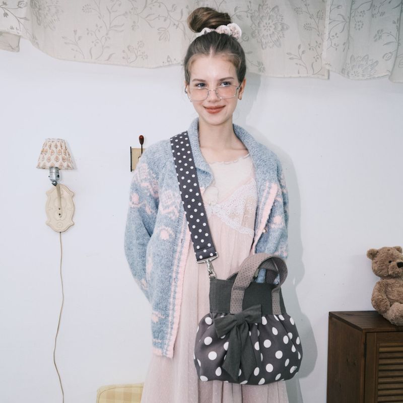 Ribbon dumpling bag_brown