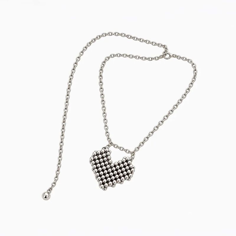 BEADED HEART METAL CHAIN BELT