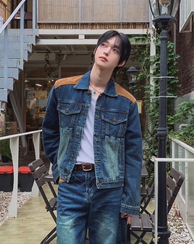 Morgan Corduroy Patch Denim Trucker Jacket