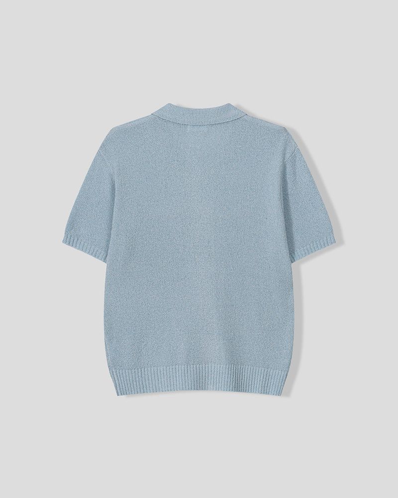 Bluema Bouclé Collar Short Sleeve Cardigan