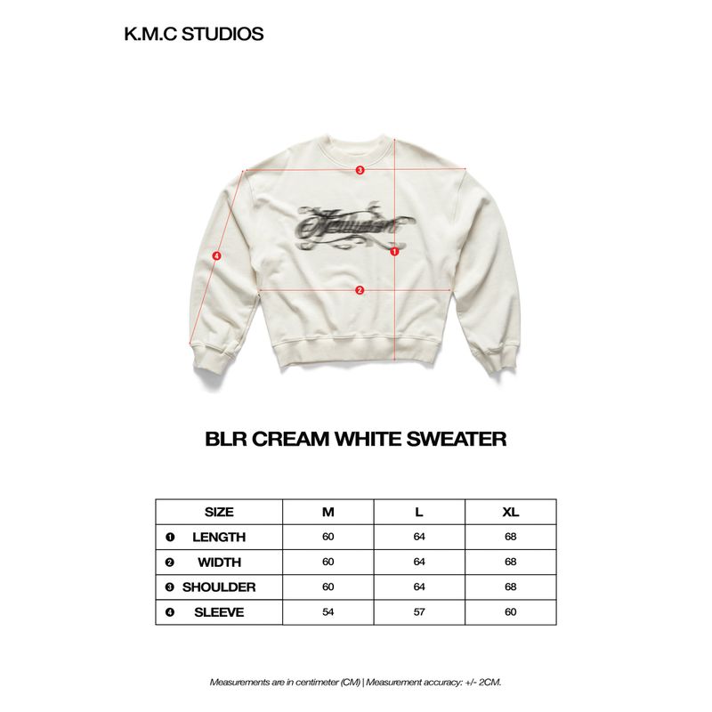 KMC | BLURRED Typography Sweater - Cream