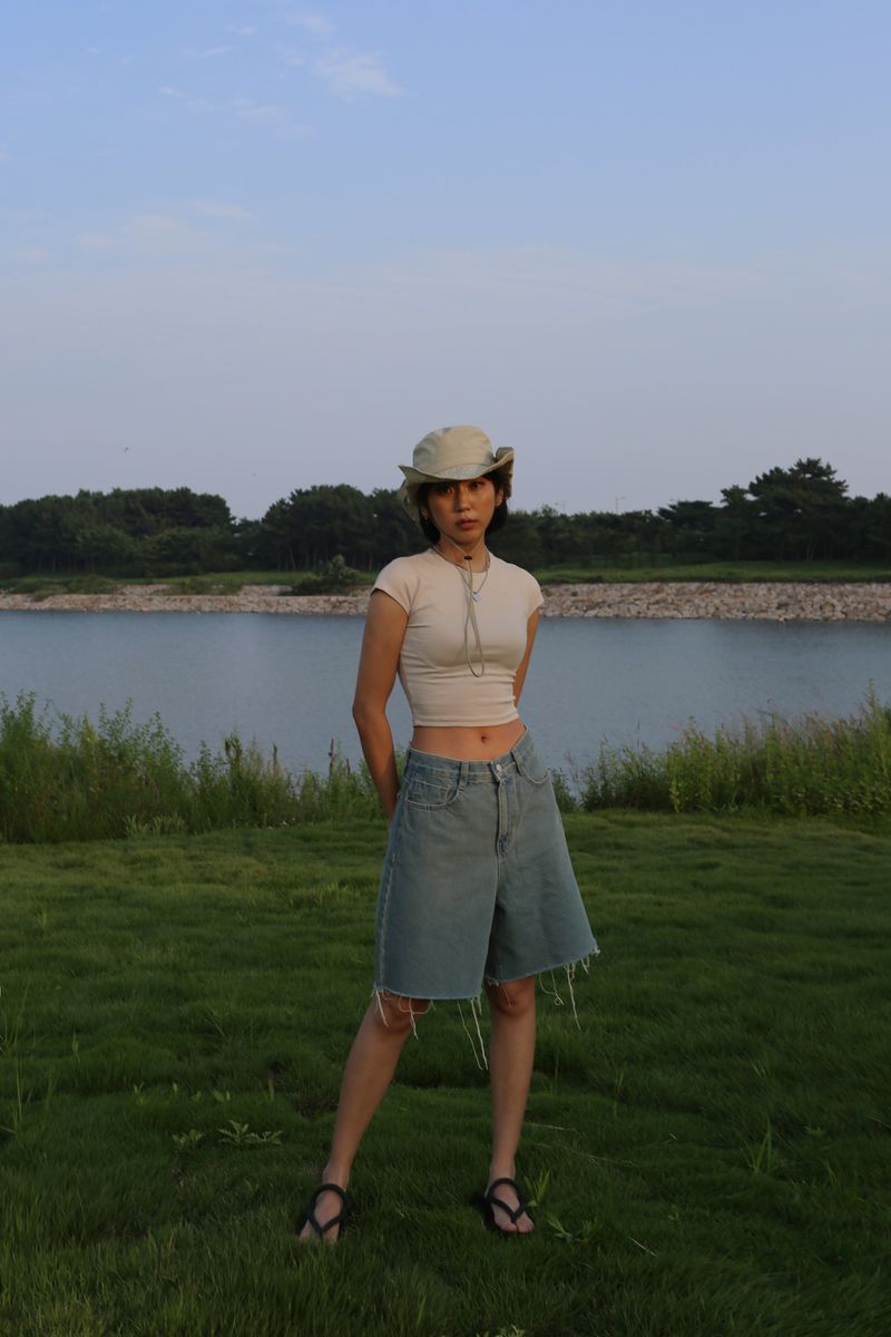 HEI BERMUDA DENIM SHORTS