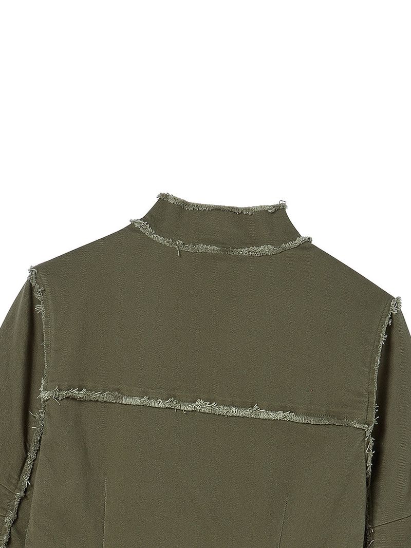 EYELET COTTON JACKET KHAKI