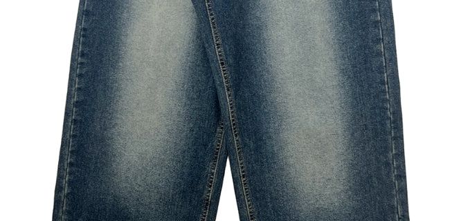 Hins Brushed Washing Denim Wide Pants