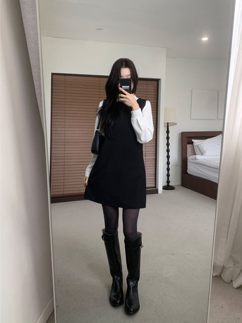 Soft Palette Panel-Cut Collar Shirt Blouse