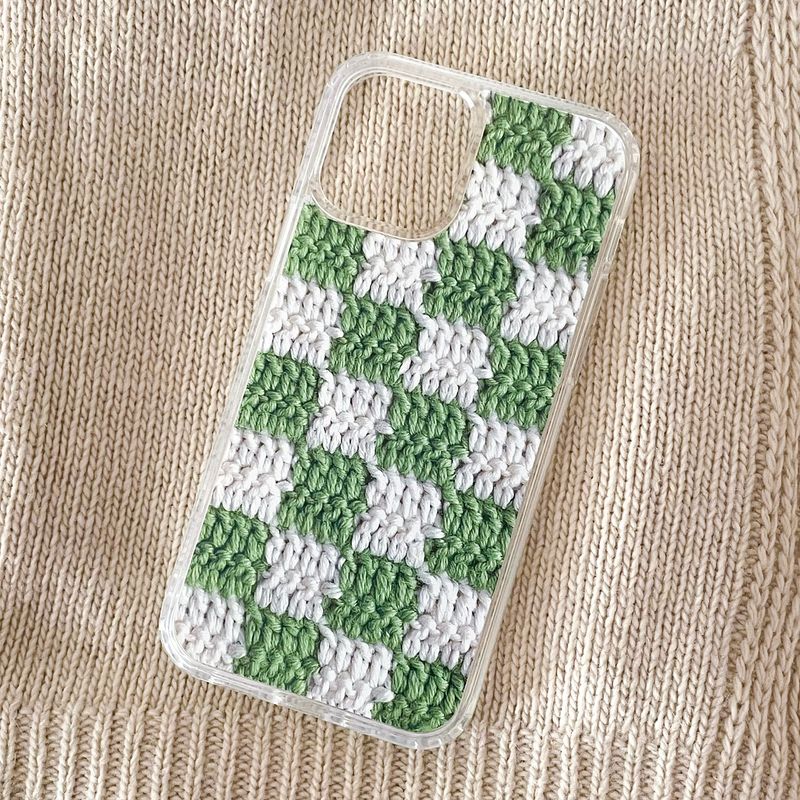 CHECKERBOARD HARD JELL CASE_GREEN