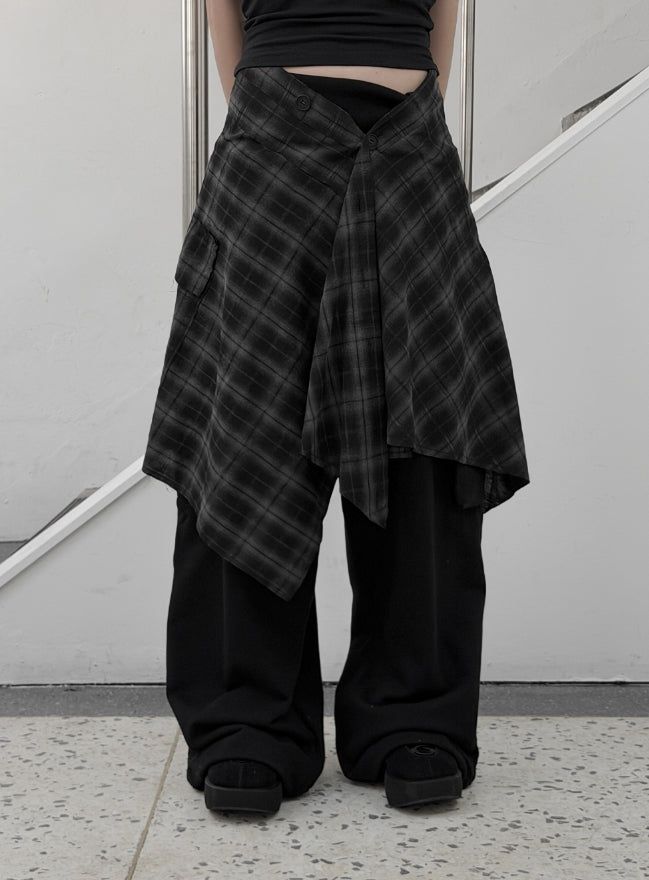 Sherbell Pocket Wrap Layered Skirt