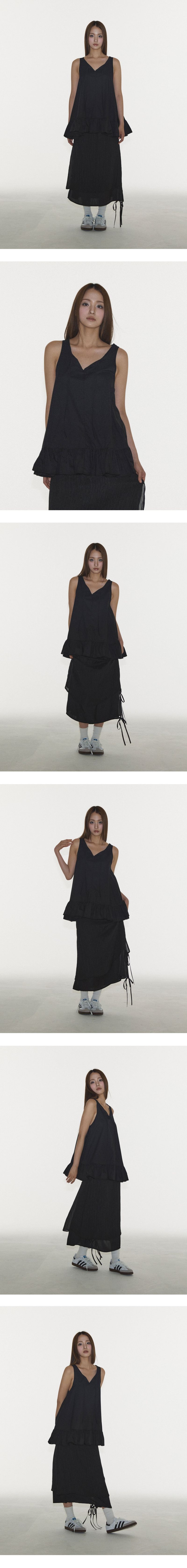 SHINE DOUBLE SKIRT IN BLACK