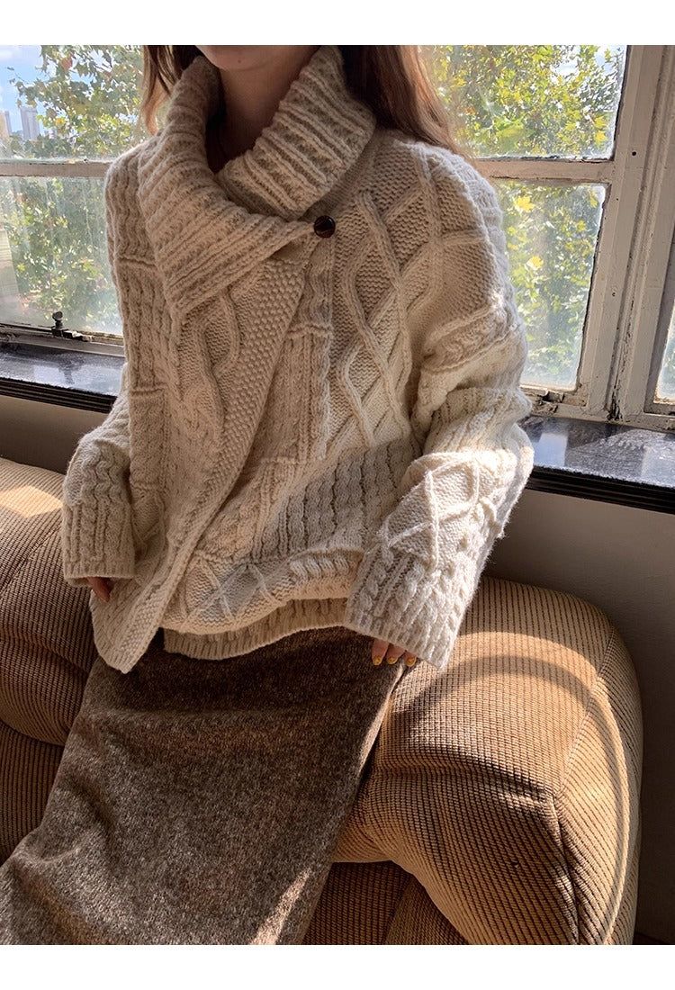 Wool Flow Warm Knit Cardigan