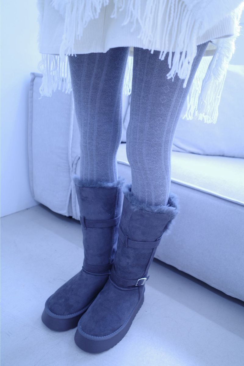 pom pom buckle long ugg boots