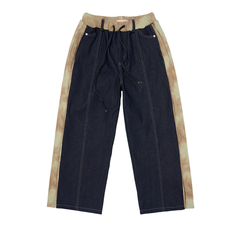 Don't Ask My Plan (DAMP)（ドントアスクマイプラン）の「WIDE FIT DENIM SWEAT PANTS_KHAKI BLUE（Pants）」