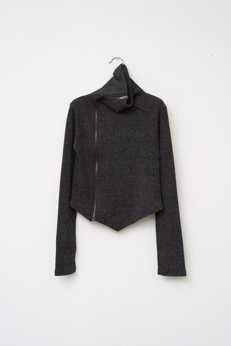 (W) Shield Slash Knitted Zip Up