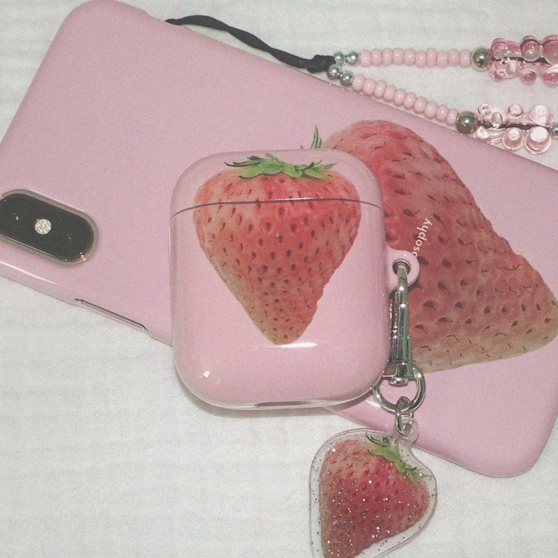 Pink Strawberry Airpod Case