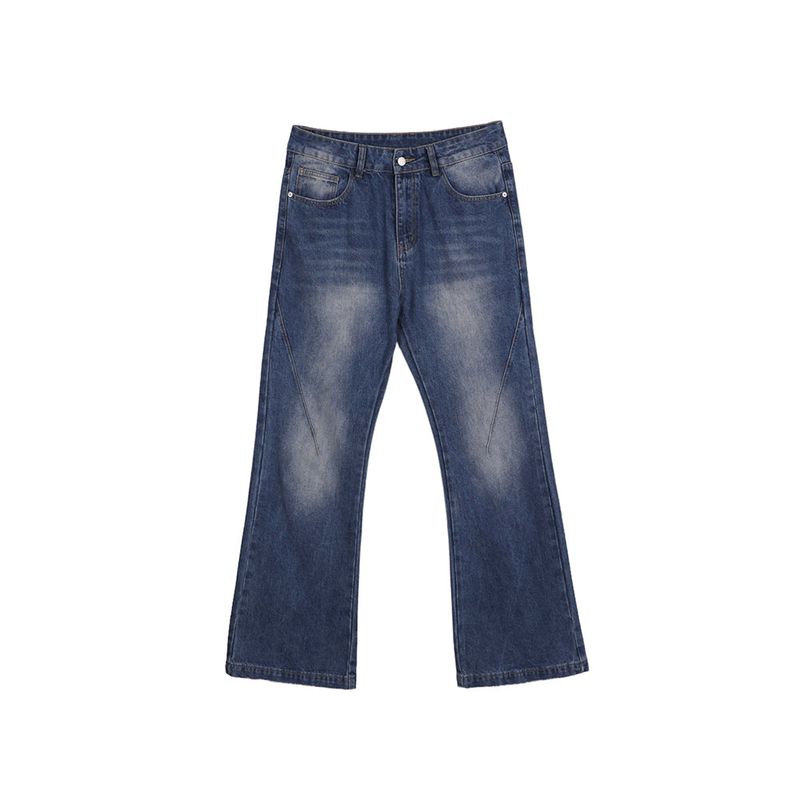 ASCLO Diagonal Incision Bootcut Denim Pants