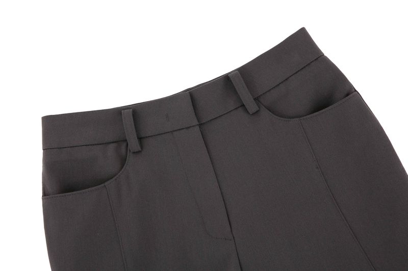Pinched Slit Pants _ Grey