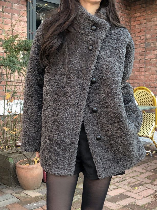 SHOPPERLAND(ショッパーランド)の「#Fluffy Boucle High Neck Half Coat (4color)(Jackets/Outerwear)」