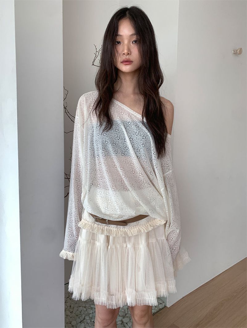 POM CHIFFON SKIRT (2C)