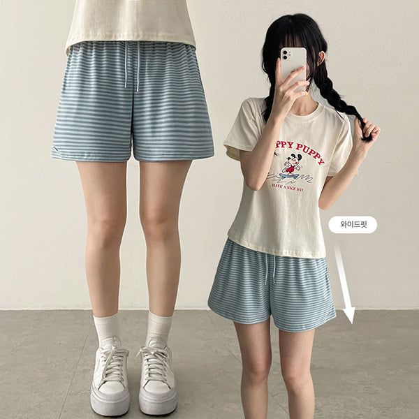 Pendant small stretch banding short pants