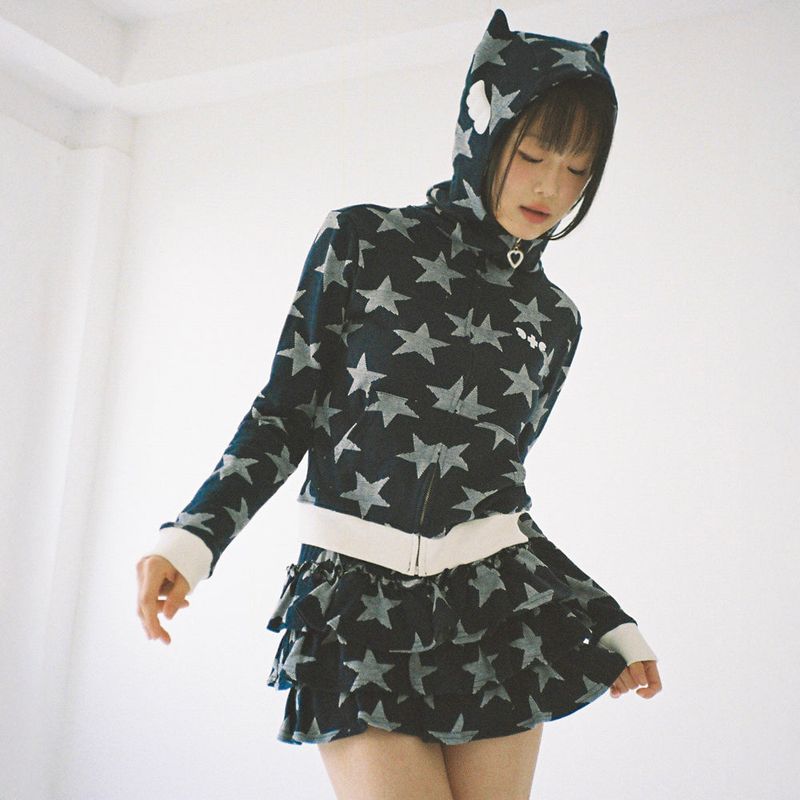 CLUT STUDIO（クラットスタジオ）の「エンジェルスターウィングラッフルスカート - ネイビー（スカート）」