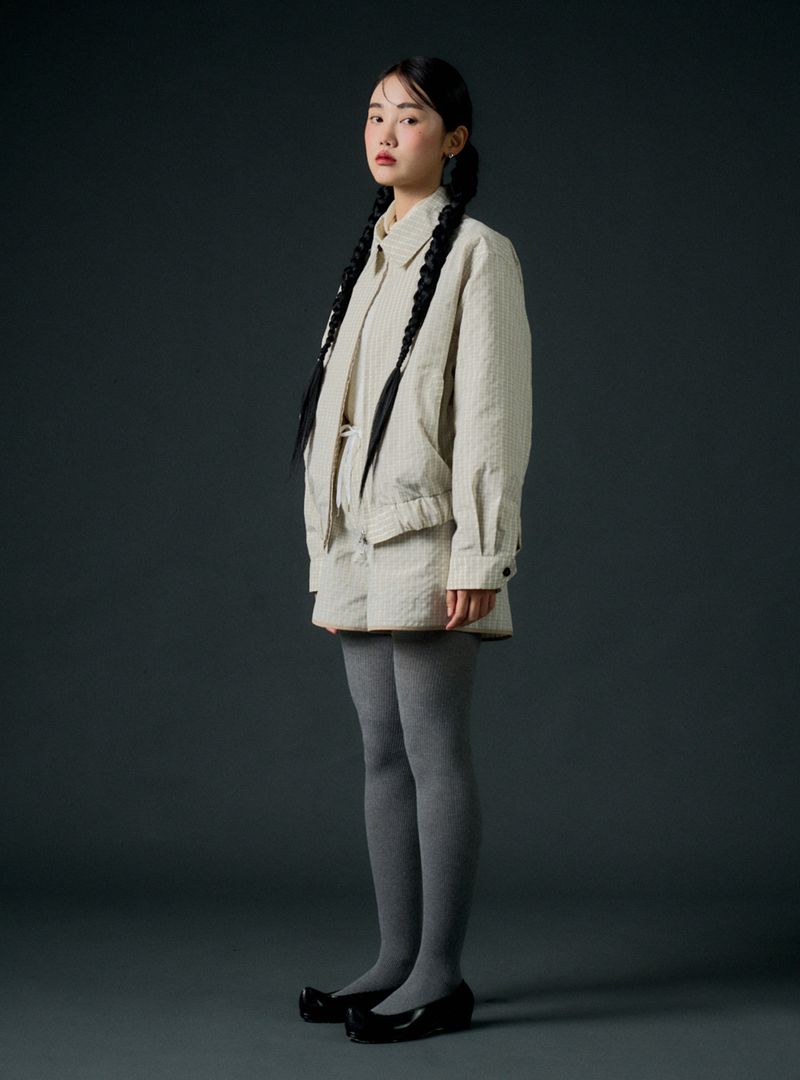 Checkboard jumper (beige)