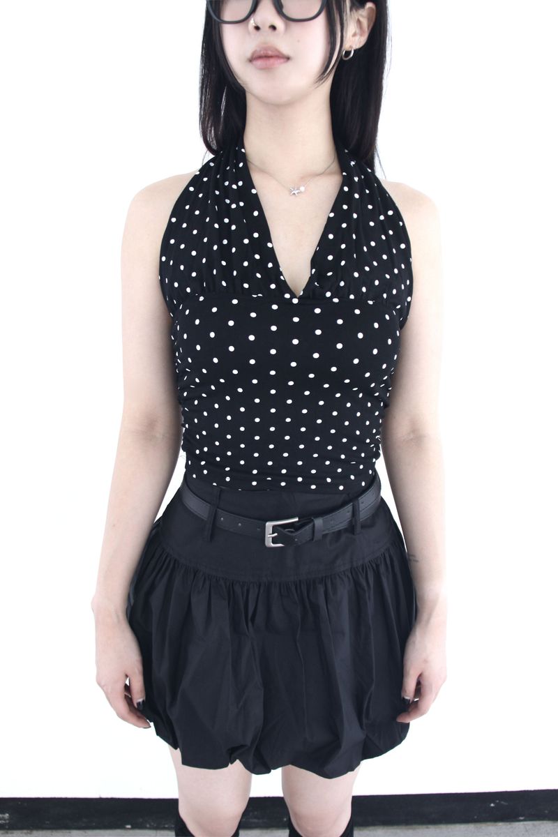 Dot halterneck sleeveless