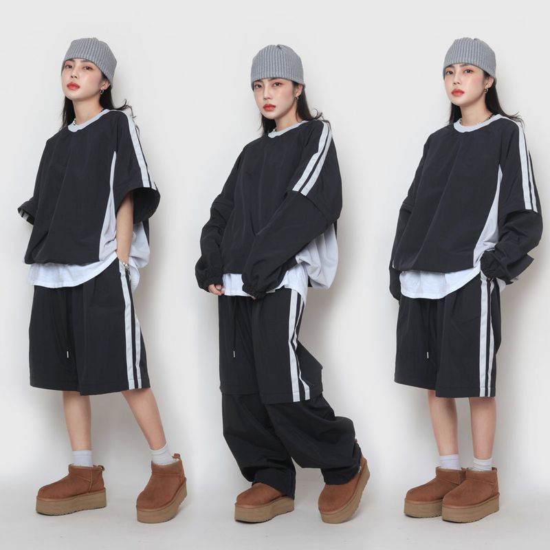 two-way nylon sweatshirt