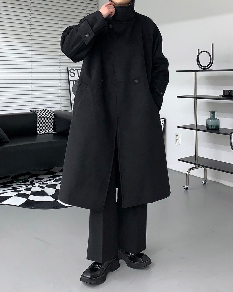 SI High-Neck Long Coat (2 colors)