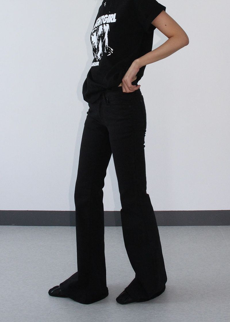 HIP SHIRRING BOOTS CUT PANTS