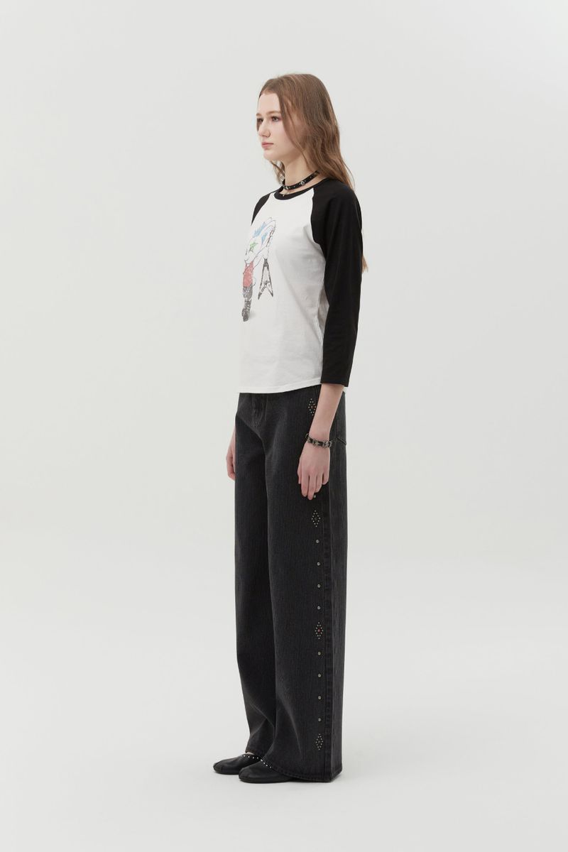 ROCKTTY BUNNY RAGLAN T-SHIRT [WHITE]