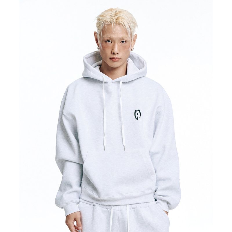 EASY NO EASY(イージーノーイージー)の「Oversized Hard Crop Hoodie - Light Grey(Tops)」