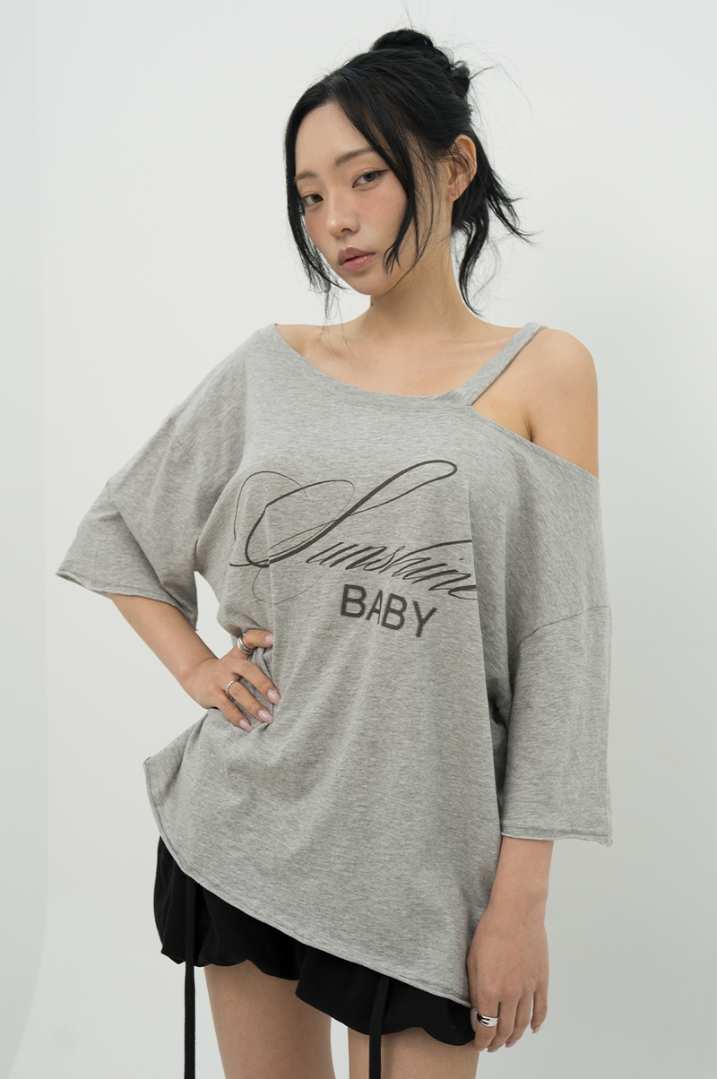 BFEEP（ビーピーピ）の「サンシャインベビーアシメTシャツ_グレー（トップス）」