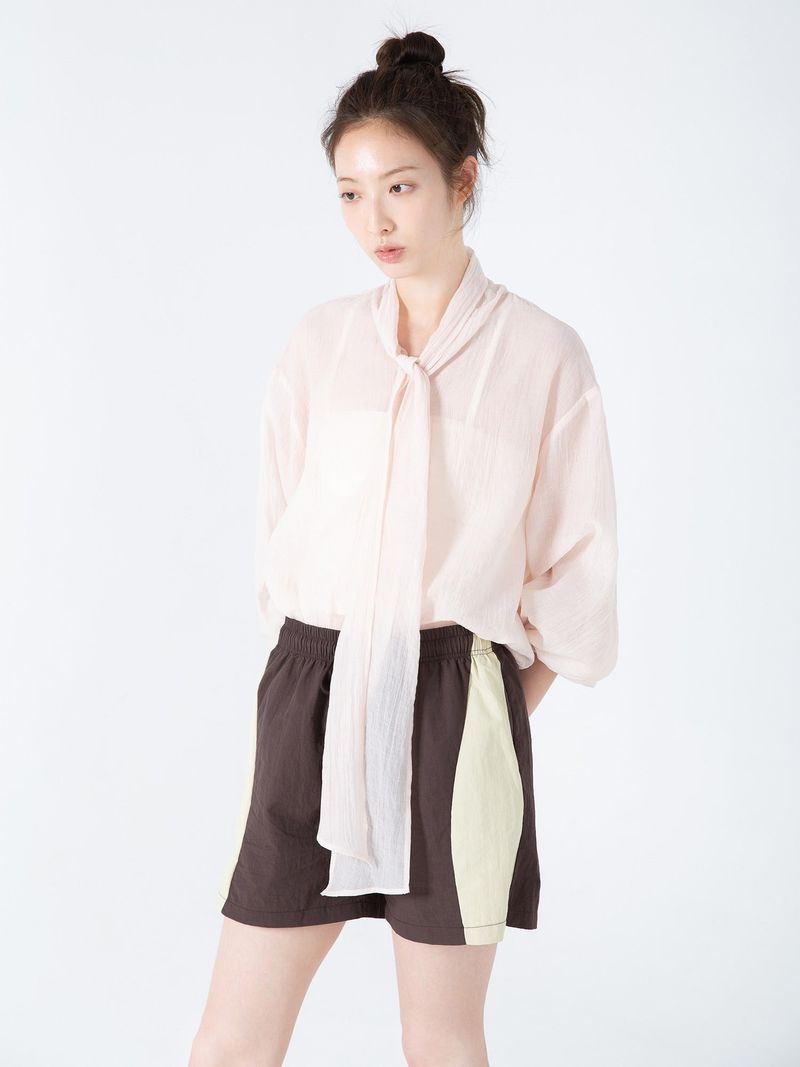 Ribbon Tie Blouse (Pink)