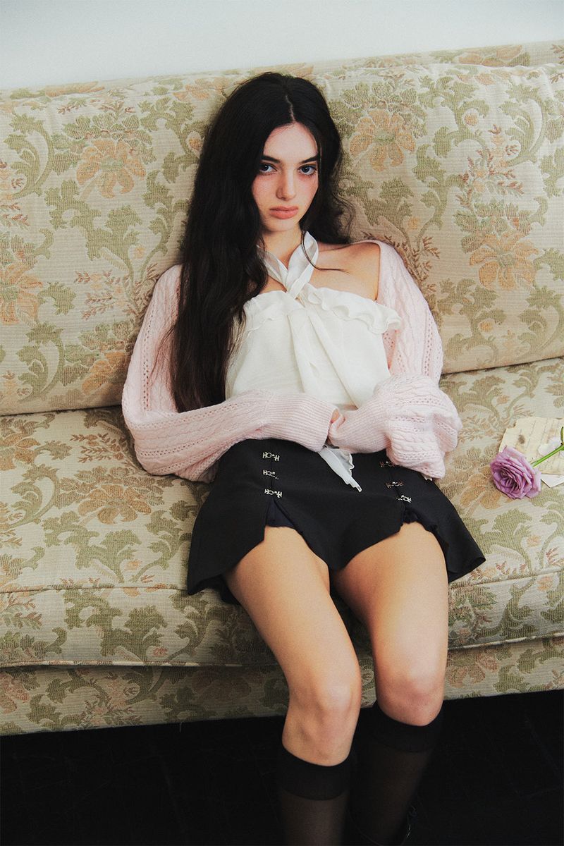 PAIN OR PLEASURE（ペインオアプレジャー）の「DAFFODIL HOOK SKIRT charcoal（Skirts）」