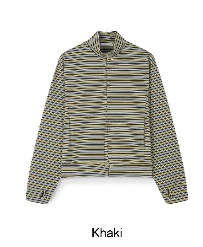 Needeu Crop Stripe Zip Up