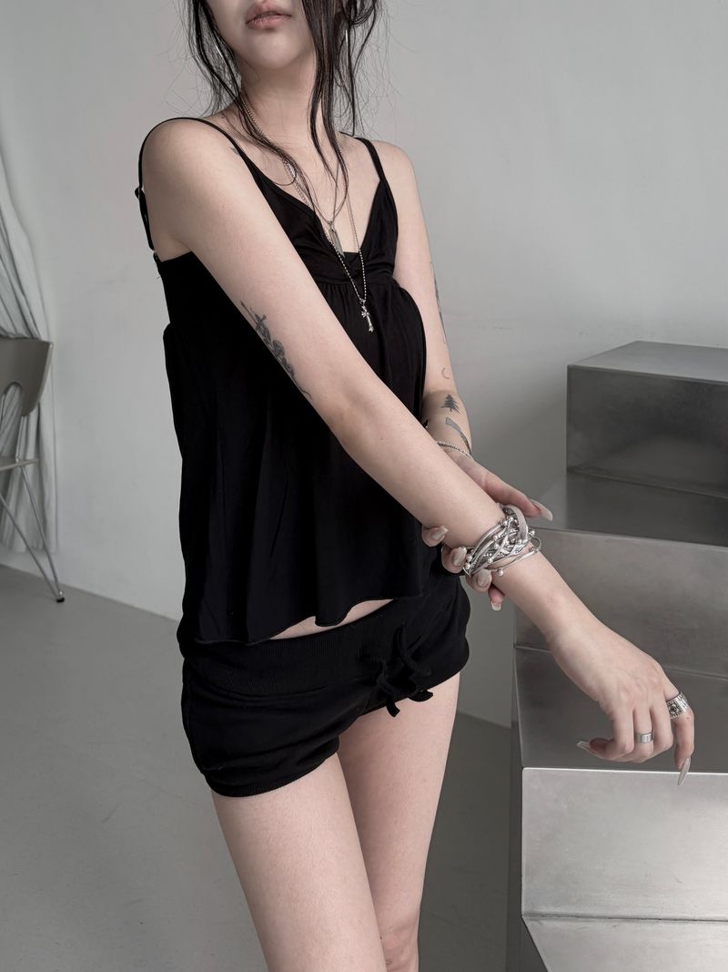 soft v-neck flow cami top (3color)