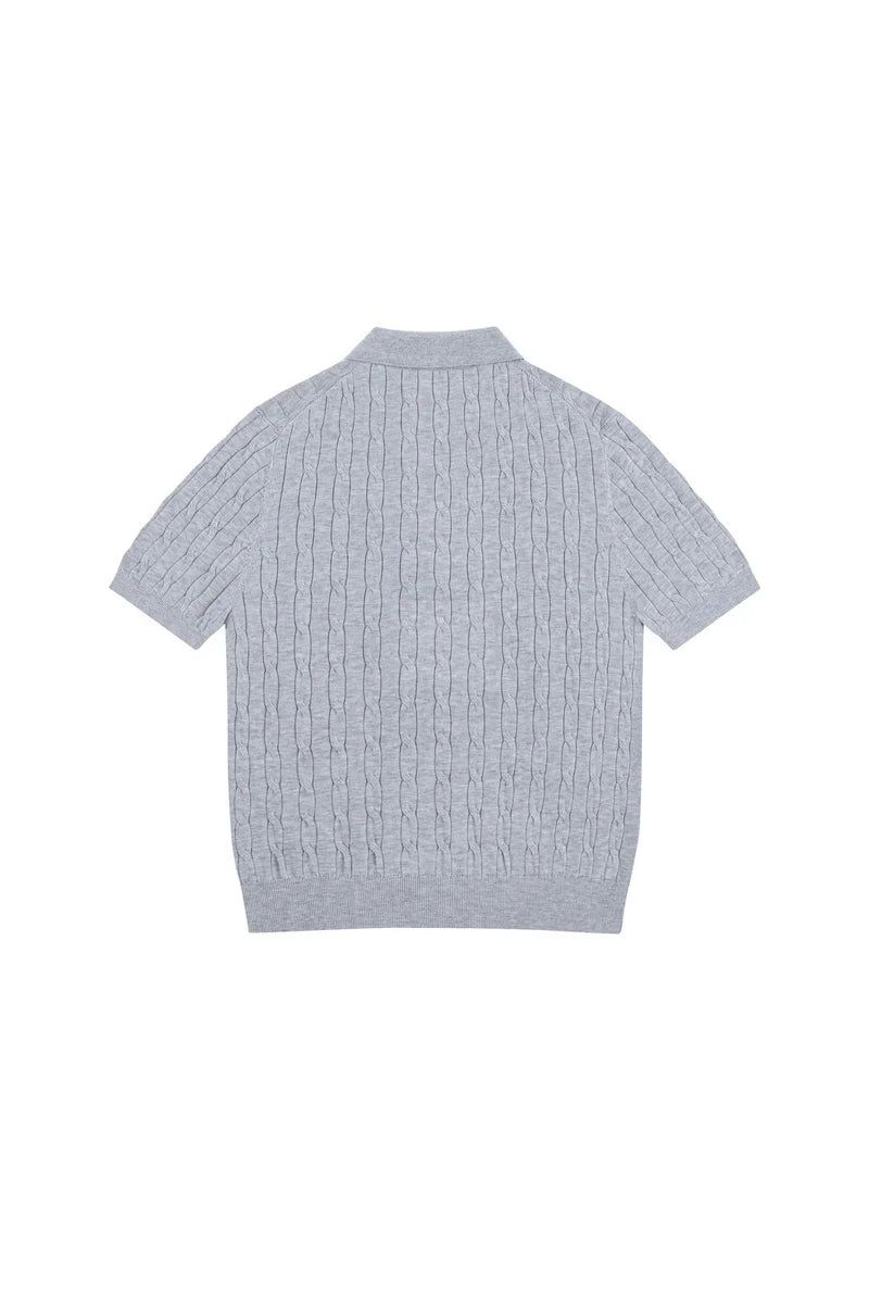 Cable Knit Polo Shirt