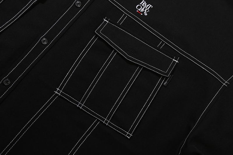 TWO POCKET STITCH SHIRT_BLACK