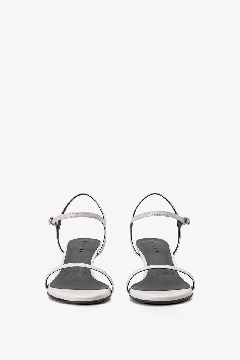KITTEN STRAP SANDAL IN WHISPER WHITE