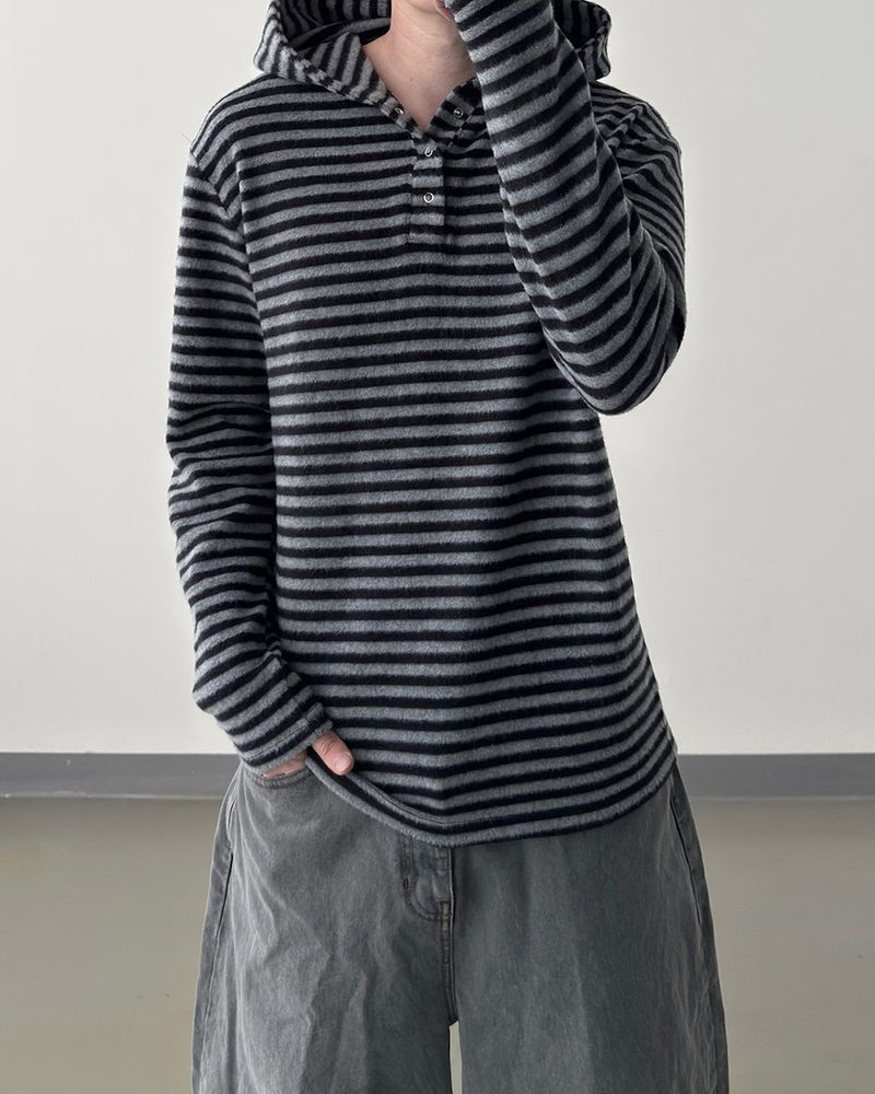 Labeni Striped Brushed Hoodie