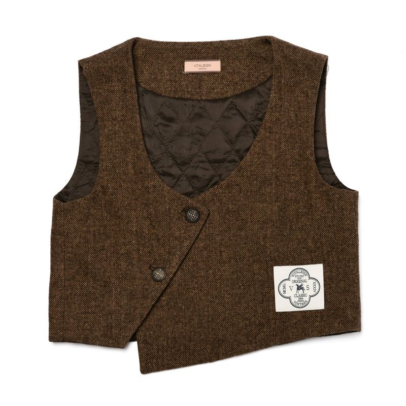 [LINE] Wool Jacquard Button Vest