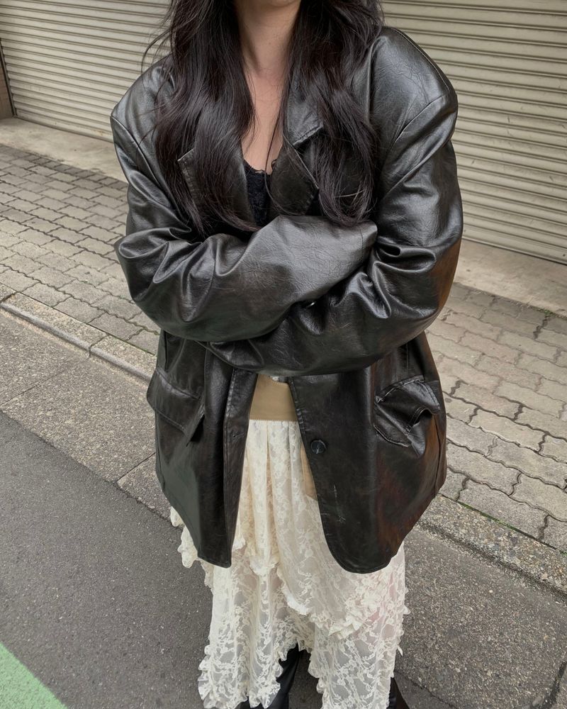 Vintage black leather jacket