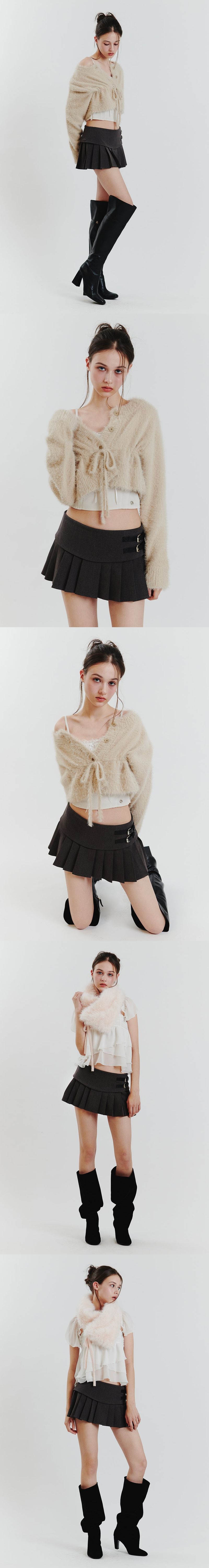 CHARLOTTE PLEATS SKIRT grey