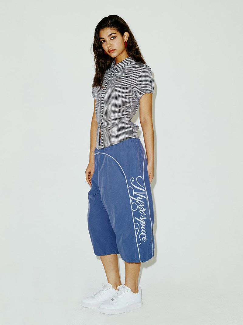 LINE HALF PANTS BLUE