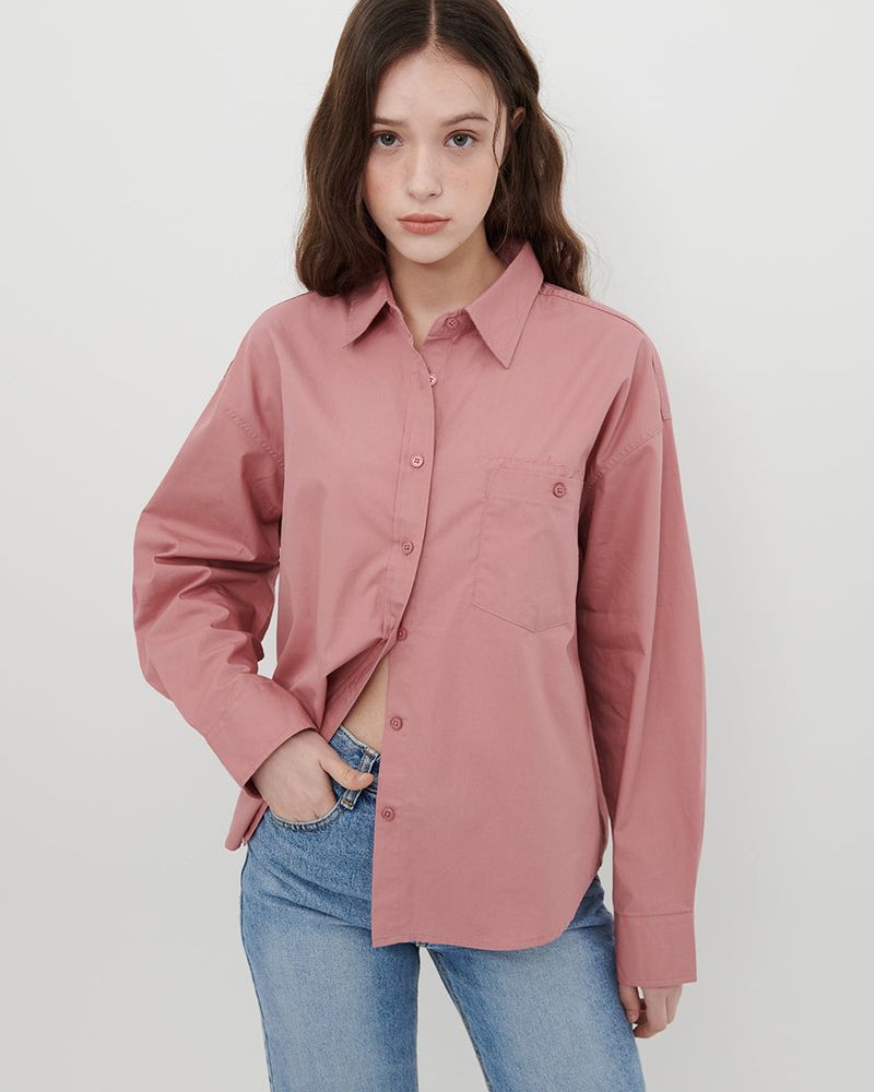 LOGO POPLIN SHIRT [PINK]