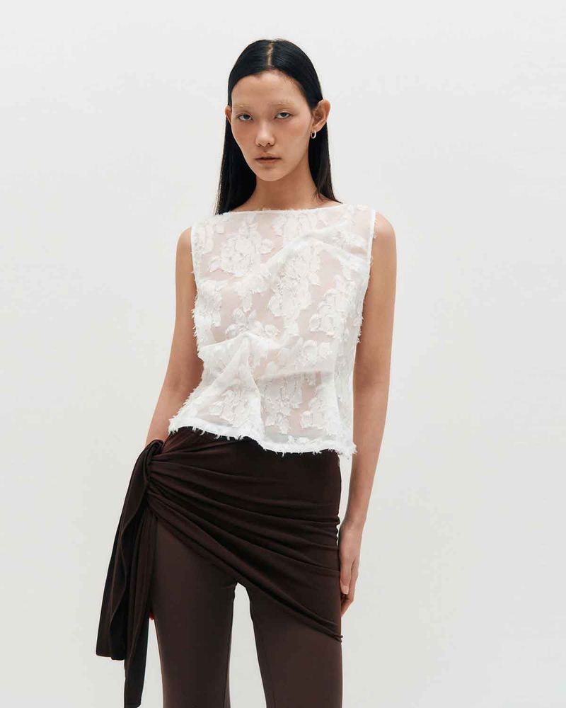 Layered Wrap Tie _ BROWN