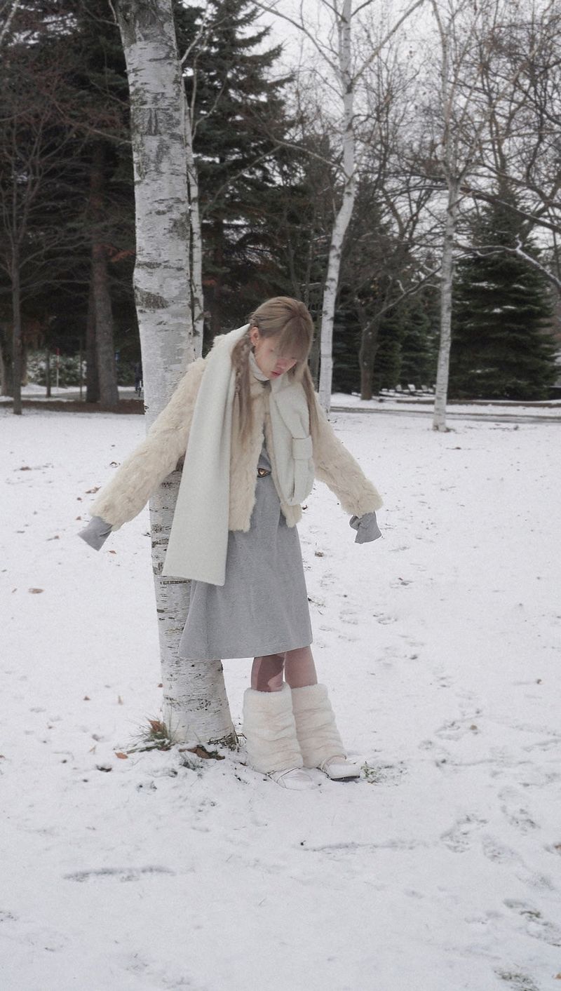 Ribbon Muffler_Fairy ivory